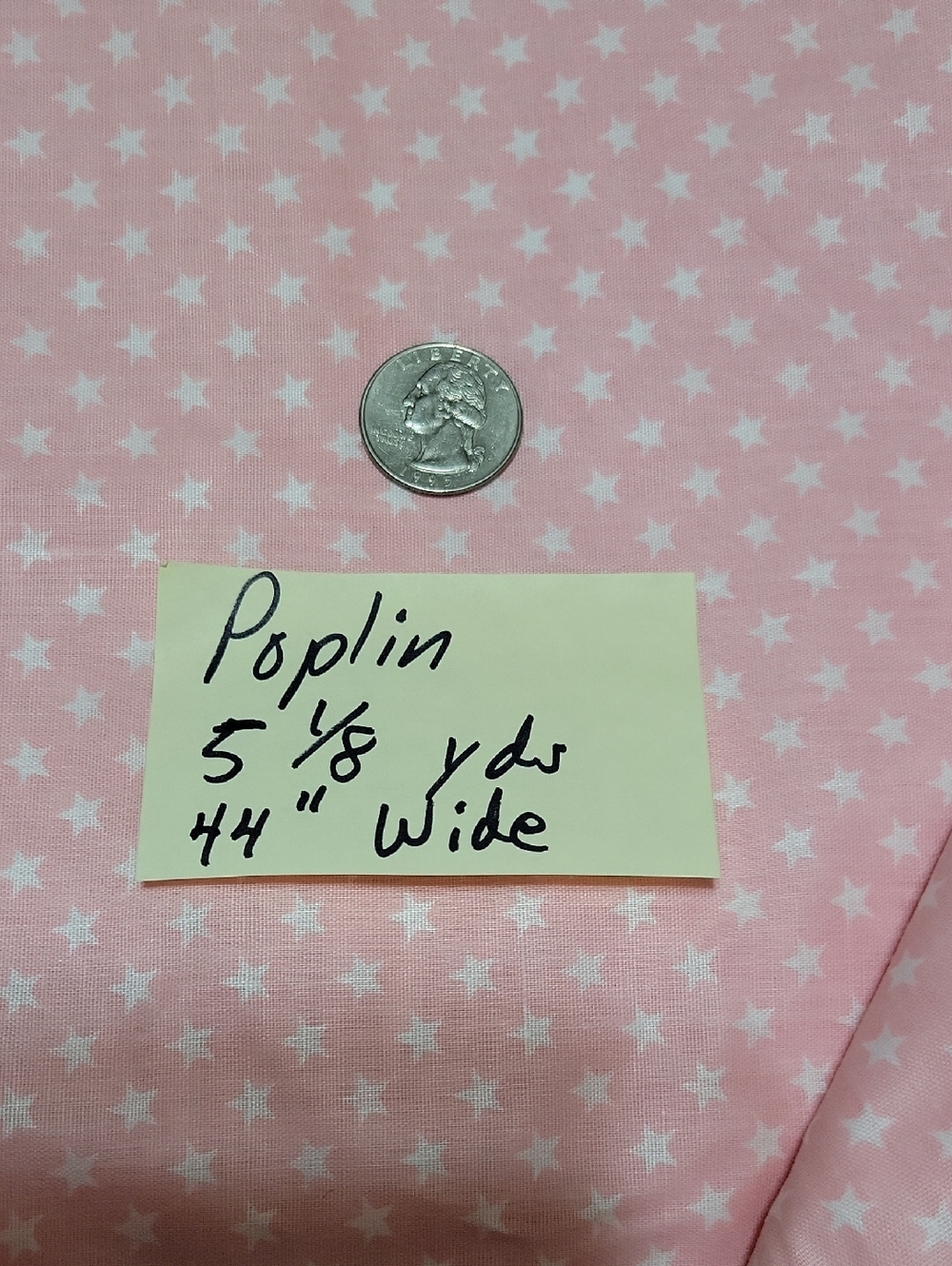 Pink Star Print Poplin Fabric